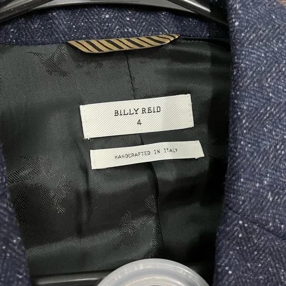 Billy Reid Women’s Navy Donegal Wool Silk Suit Size 4 NWOT - Picture 7 of 10